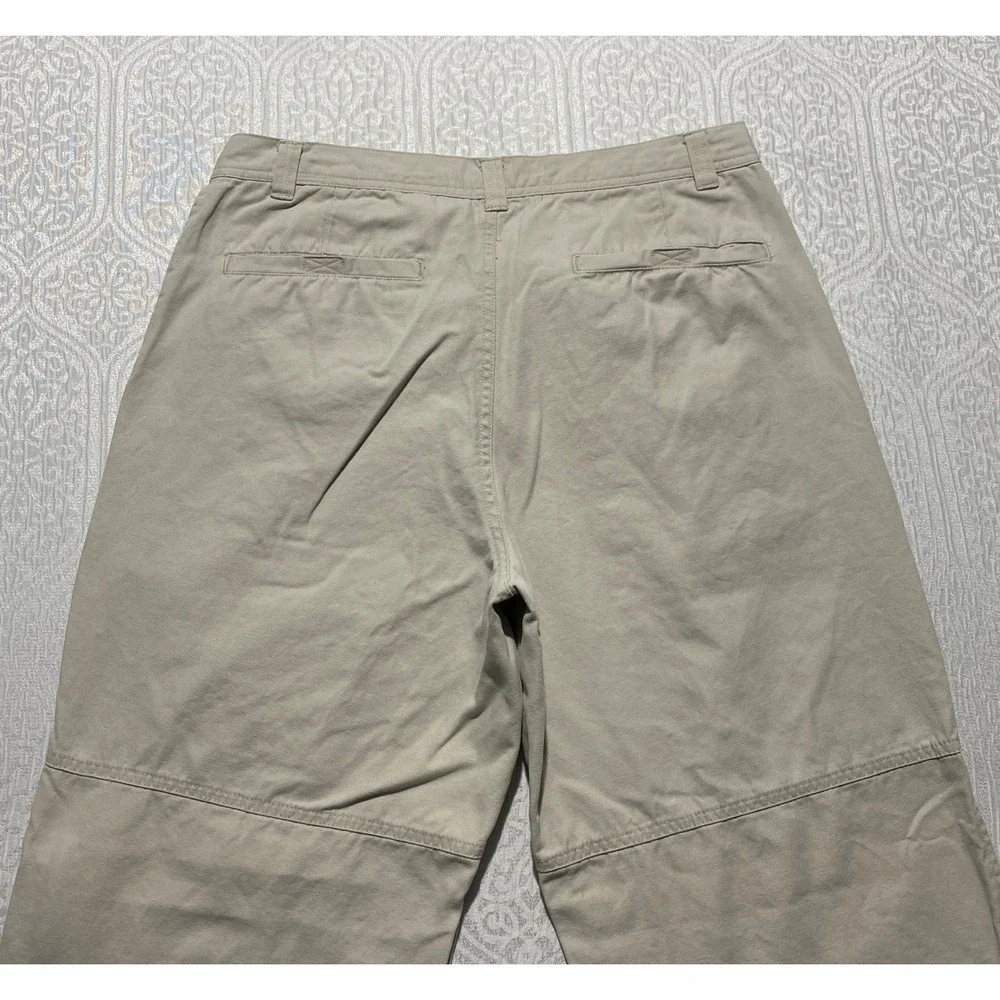 Cherokee Mens Khaki Cargo Pants 34x32 Wide Leg Carpenter Workwear Tan Cotton‎